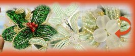decorazioni di Natale con perline conteria gioielli perle di vetro, idee natalizie creare fiori di perline