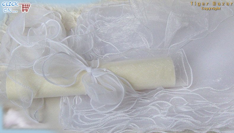 fazzoletti organza quadrati portaconfetti per bomboniere e partecipazioni matrimonio con nastro abbinato fascia ondulata