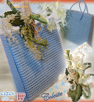 esempio portaconfetti iuta azzurro celeste per Comunioni Battesimi bomboniere fai da te, kit con decorazioni per confezionare confetti