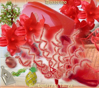 accessori rossi tutto il materiale necessario articoli bomboniera laurea segnaposto fai da te confetti charms ciondoli