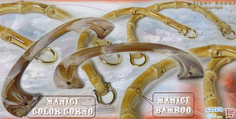 novità e assortimento manici borse creazioni con fettuccia uncinetto e ferri color corno e bambù manici low cost per creare fai da te borse di fettuccia