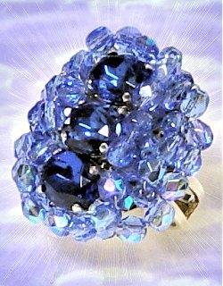 come fare anelli cristalli azzurri blu, idea regalo bigiotteria Natale