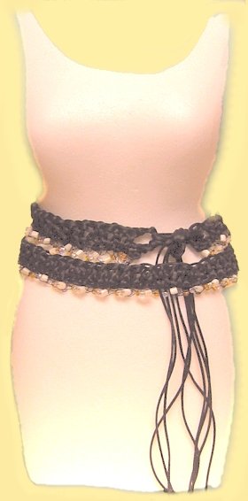 cordoncino tessitura cintura perline fai da te ricamata con conchiglie e cristalli chiusura frange di cordino