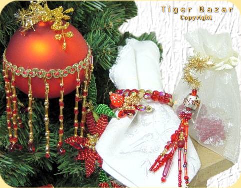 idee per decorazioni perle abete di Natale creare segnaposti porta tovaglioli e confezionare regali di bigiotteria