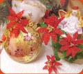 medaglione per albero natalizio dipinto con decorazioni stelline di Natale