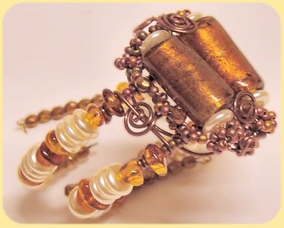 creazioni braccialetti filo rame e perline ambra cavetto di metallo per modellismo wire artist e pinze