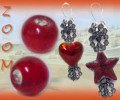 perline color rubino, hobby idea perle orecchini bigiotteria