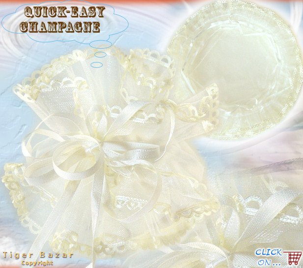 avorio champagne portaconfetti bomboniera matrimonio organza per 5-9 confetti