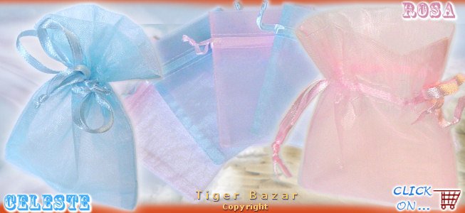 bustine sacchetti organza celeste rosa economici originali portaconfetti portapetali e lavanda