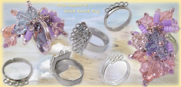 hobby idea di basi di anelli con ciondolini, perle e perline