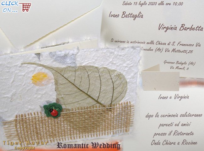 carte naturali partecipazioni di nozze foglie juta rafia complete di biglietti annuncio matrimonio