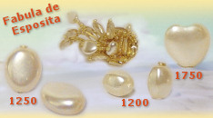 fantasia di perle di vetro ovali e cuoricini