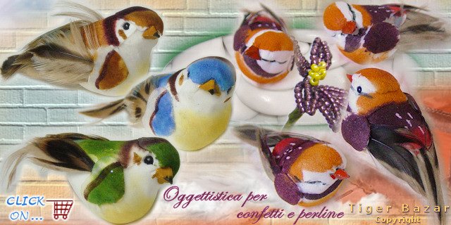 uccellini colorati esempi esclusivi oggettistica per confetti bomboniere di perline violette