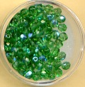 verde smeraldo perle sfaccettate levigate di vetro mezzo cristallo