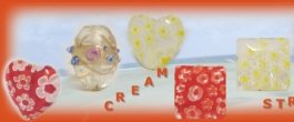 cuoricini olive e perle quadrate di vetro accessori perline bigiotteria, creare idee per confetti e bomboniere fai da te