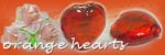 cuori vetro arancio per ciondoli bigiotteria perline cuore