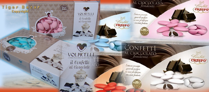 confetti cioccolato volpicelli al latte e crispo fondente bianco rosa celeste rosso