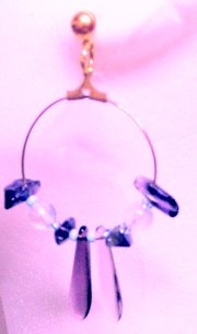 fare orecchini a cerchio pendenti di perline gocce viola ametista pietre semipreziose sferette cristallo