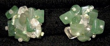 fare orecchini pietre verdi economici con clips base argento pietruzze conterie
