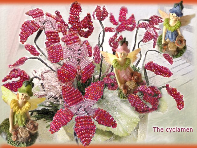 idea regalo esempio di fiore del ciclamino e piantine di fiori ciclamini di perline fai da te creare corallini