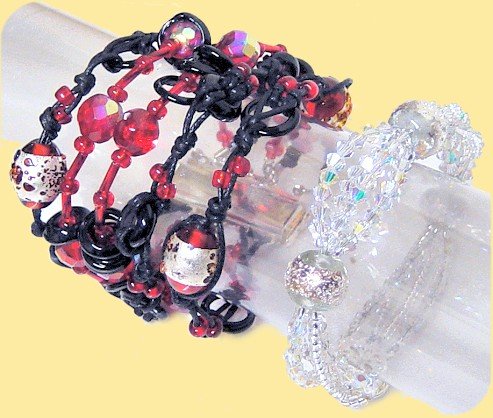 perle decorate per fare braccialetti facili veloci cristallo rosso colore nero cavetto e cordoncini