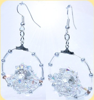 orecchini Rosy con minuteria creoli per fai da te bigiotteria, perle e perline, cristalli Swarovski