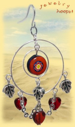 jewelry hoops ... esempio di fai da te orecchini con minuteria doppio creolo per ciondoli charms