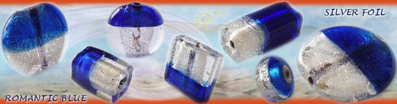 catalogo vendita pietre in vetro argento blu Tiger Bazar sito con negozio rivenditore on-line dove comprare perle e perline per collane