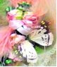 farfalla fiorellini rosa piumette bomboniere
