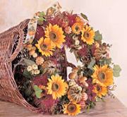 cesto cornucopia composizione girasoli matrimonio