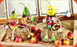 vasetti di coccio decorazioni frutta mele pere ideali bomboniere autunno