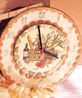 fai da te decorazioni casa bomboniere piatto decoupage petali orologio