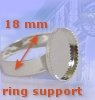 metal support for finger ring