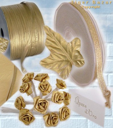 idee nastrini fiori accessori confetti nozze d'oro porta confetti cinquantesimo anniversario di matrimonio bomboniere fai da te