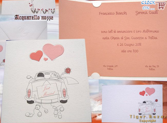 Biglietti e partecipazioni matrimonio carta a mano fiori particolare ... Bomboniere e partecipazioni