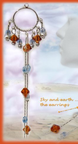 creare orecchini con creolo per ciondoli catene cobra perline bigiotteria cielo cristalli Swarovski ambra