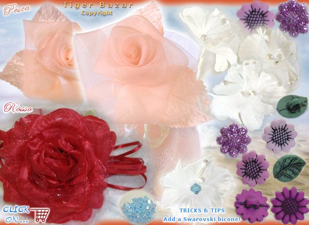 Fiori bomboniere confetti fiorellini rose roselline organza raso per  portaconfetti - tigerbazar