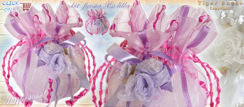 kit fucsia e lilla sacchettini rose organza per confezionare idee regalo bigiotteria e confetti