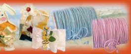 filati rosa azzurro cordoncini per confezionare confetti scatoline bigiotteria braccialetti perle fili collane perline