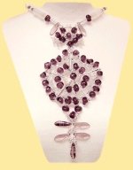 fai da te collana di perline cristalli perle viola con medaglione ciondolo