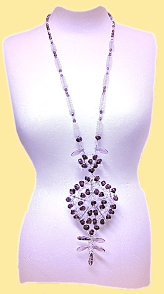 esempio idea fare collane bigiotteria fai da te di perline lilla viola argento cristallo ametista