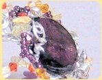centro bracciale Swarovski perline viola filo modellabile