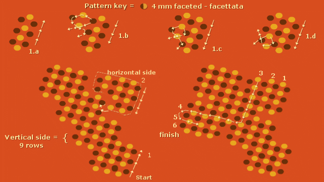 modello schema creare Croce perline fai da te con perle sfaccettate da 4 mm